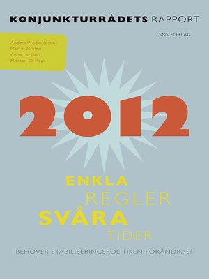 cover image of Konjunkturrådets rapport 2012.